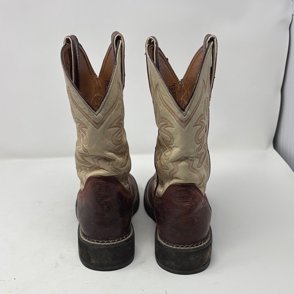 Ariat Tan and Brown Western Cowboy Boots Size 7.5 0069 - Picture 8 of 9